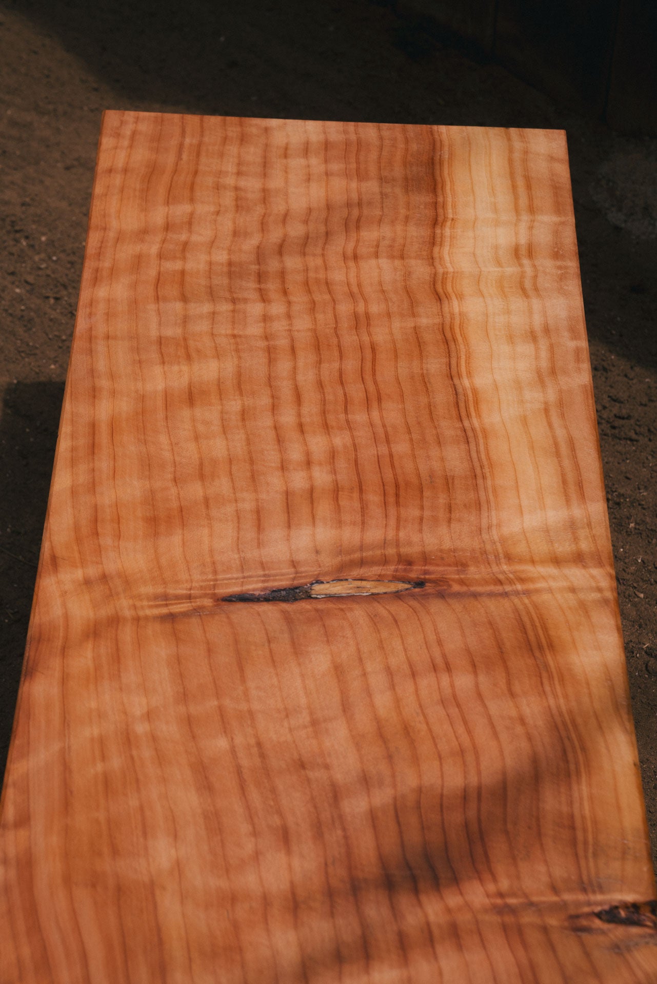 Redwood Slab Bench