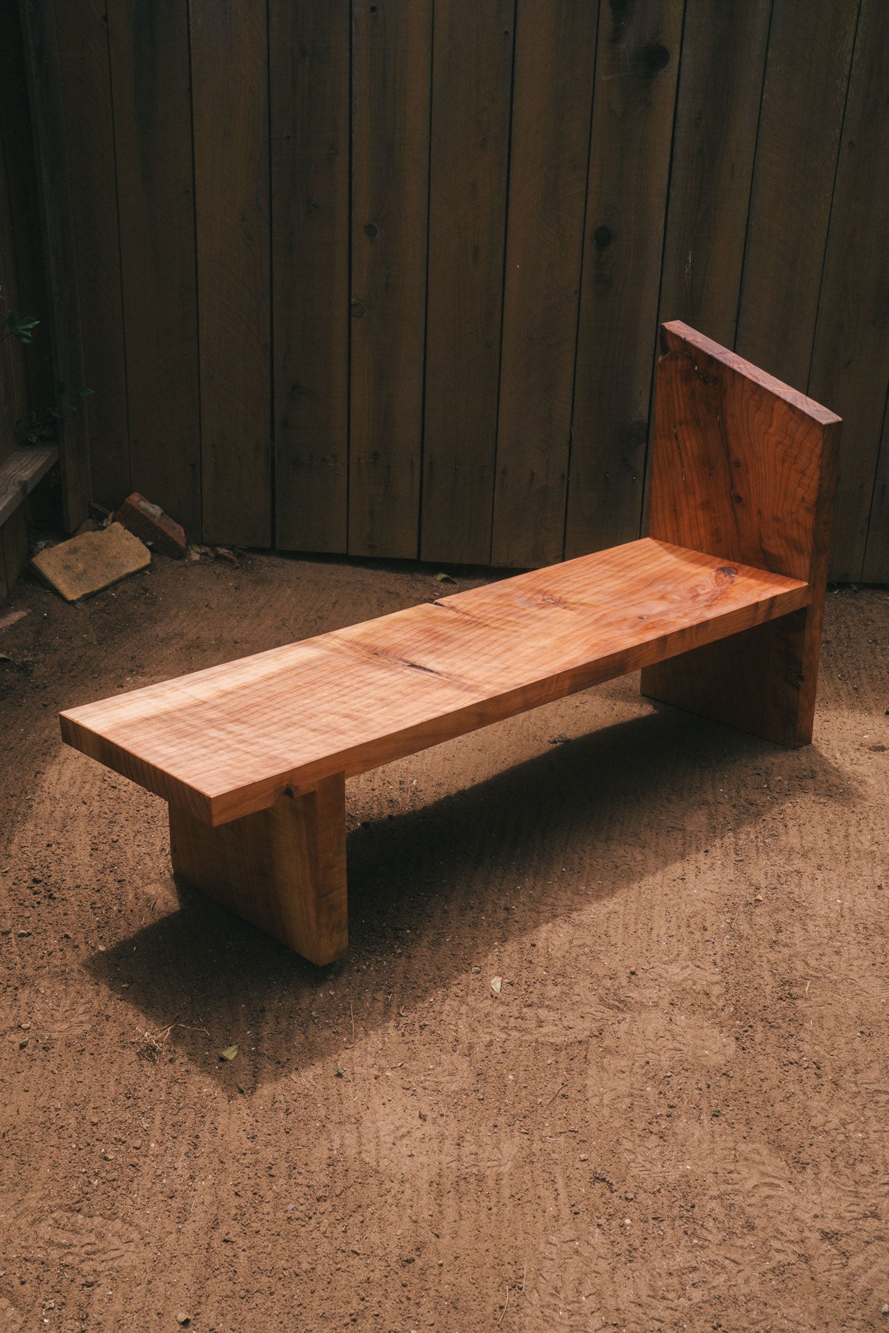 Redwood Slab Bench